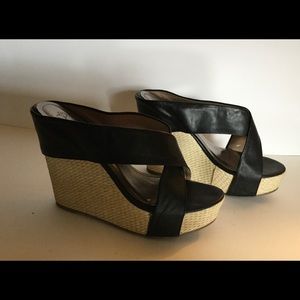 DbDk Black Espadrille Platform Sandals